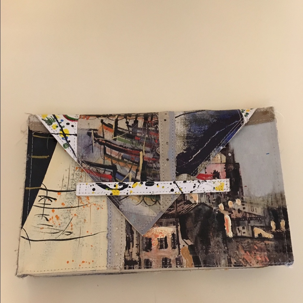 Anthropologie hand painted clutch